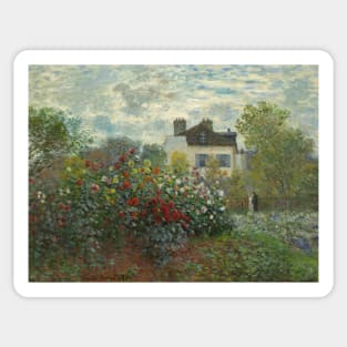 The Artist's Garden in Argenteuil (A Corner of the Garden with Dahlias) by Claude Monet Sticker
